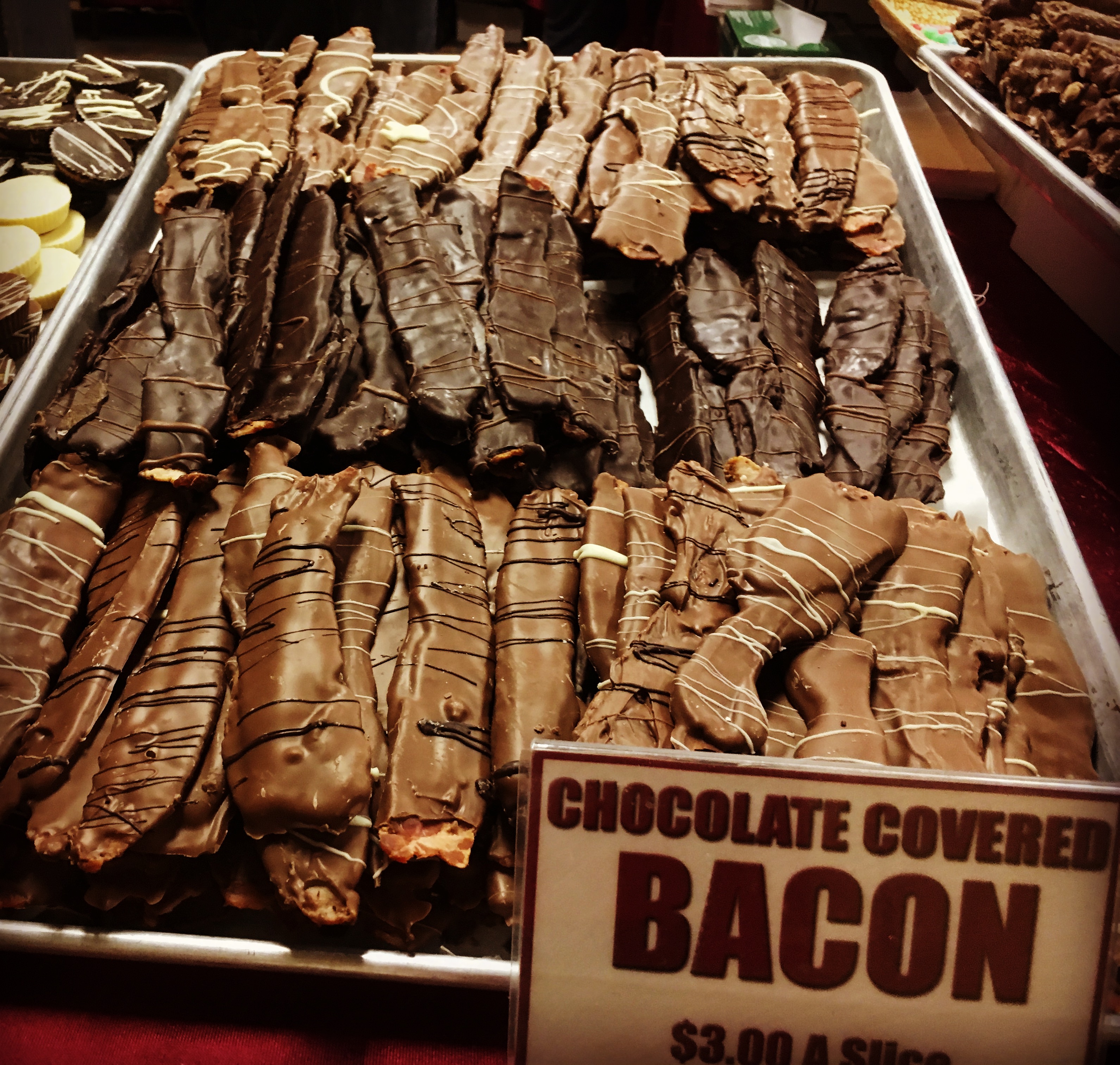 Chocolate covered bacon